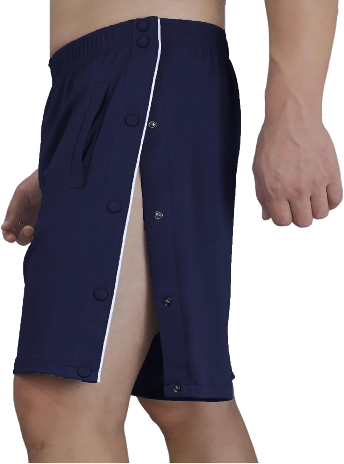 Tear Away Shorts for Men Post Surgery Snap Knee Leg Hip Surgical Leg Side Open Pants - Image 6