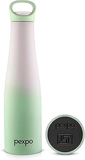 Pexpo Morocco Pro 700 ISI Certified Stainless Steel Insulated Flask - 600ml | Double Wall Water Bottle For Girls | Hot & Cold | Ideal For School, Travel, Gym, Office RCB Edition - Green - Purple Ombre