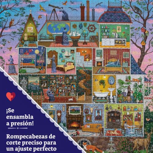 Puzzle 1000 piezas adulto eeBoo La casa del alquimista, rompecabezas artístico PZTAST 4
