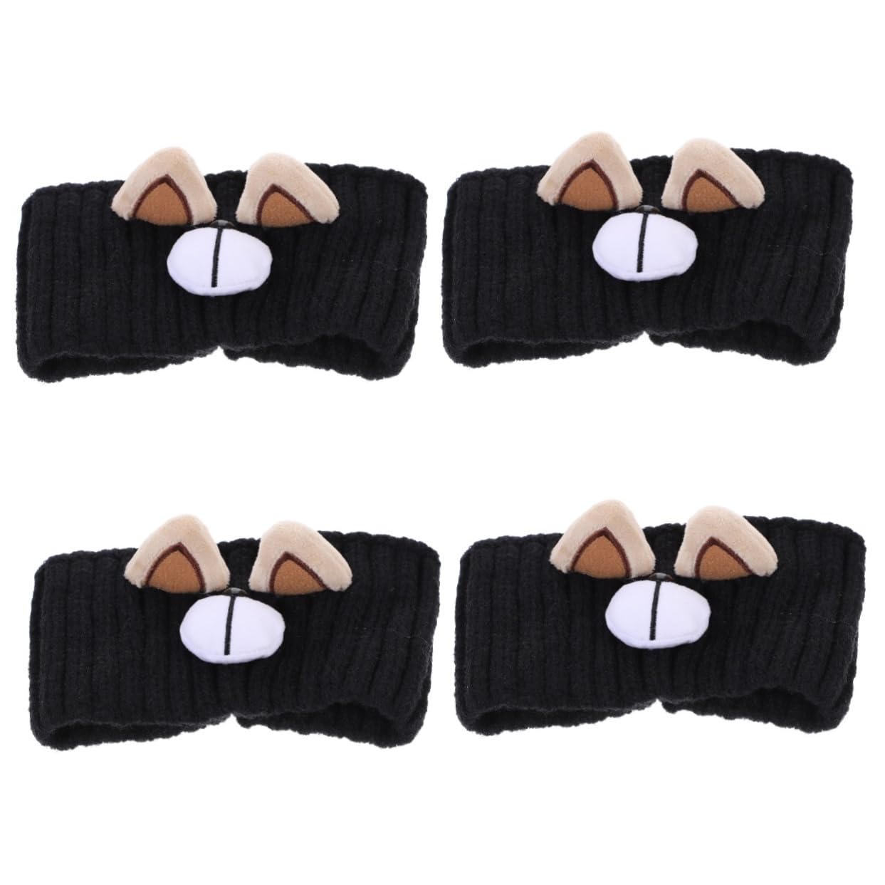 Beaupretty 4 Pièces bandeau large en tricot bandeau laine noir élastique pour garder chaud élasticité écharpe accessoires pour cheveux couvre-chef décorer