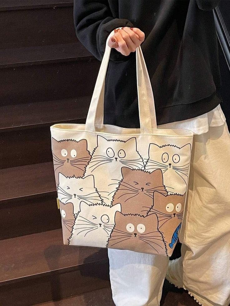 Image of THE SACK CO. Tote Bags For Women Girls Canvas Cute Tote Bags Fashion Bag for College Office