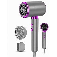 LORVENA Phon Capelli 2400W Asciugacapelli Potente con Motore AC 3 Temperature e 2