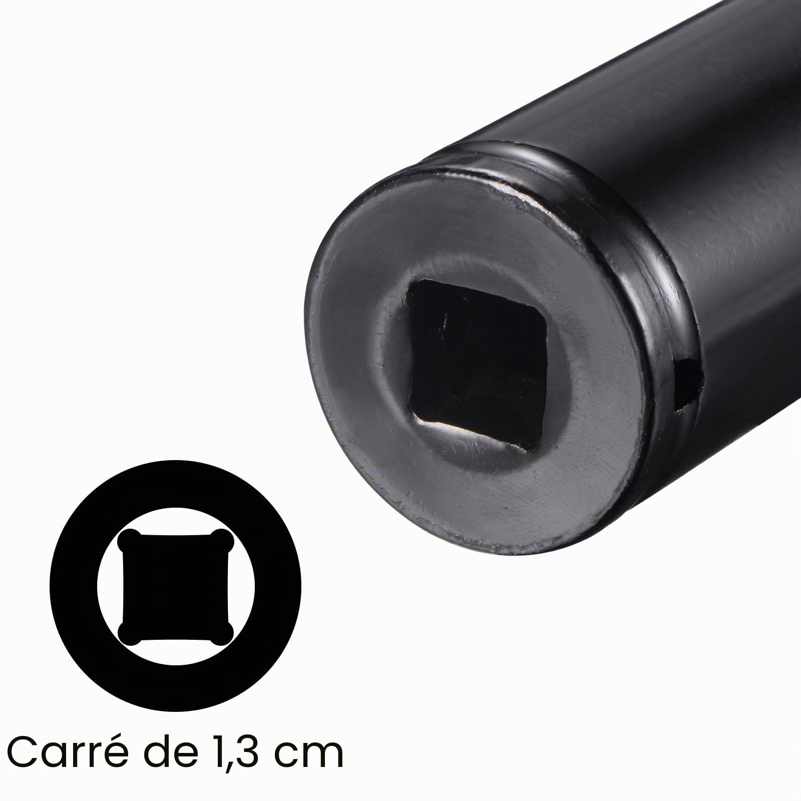 sourcing map Douille Impact 30mm 1/2" Empreinte Profondeur Traité thermiquement douille à choc CR-V Acier 200mm (8") Longueur 6 points Dimensions métriques