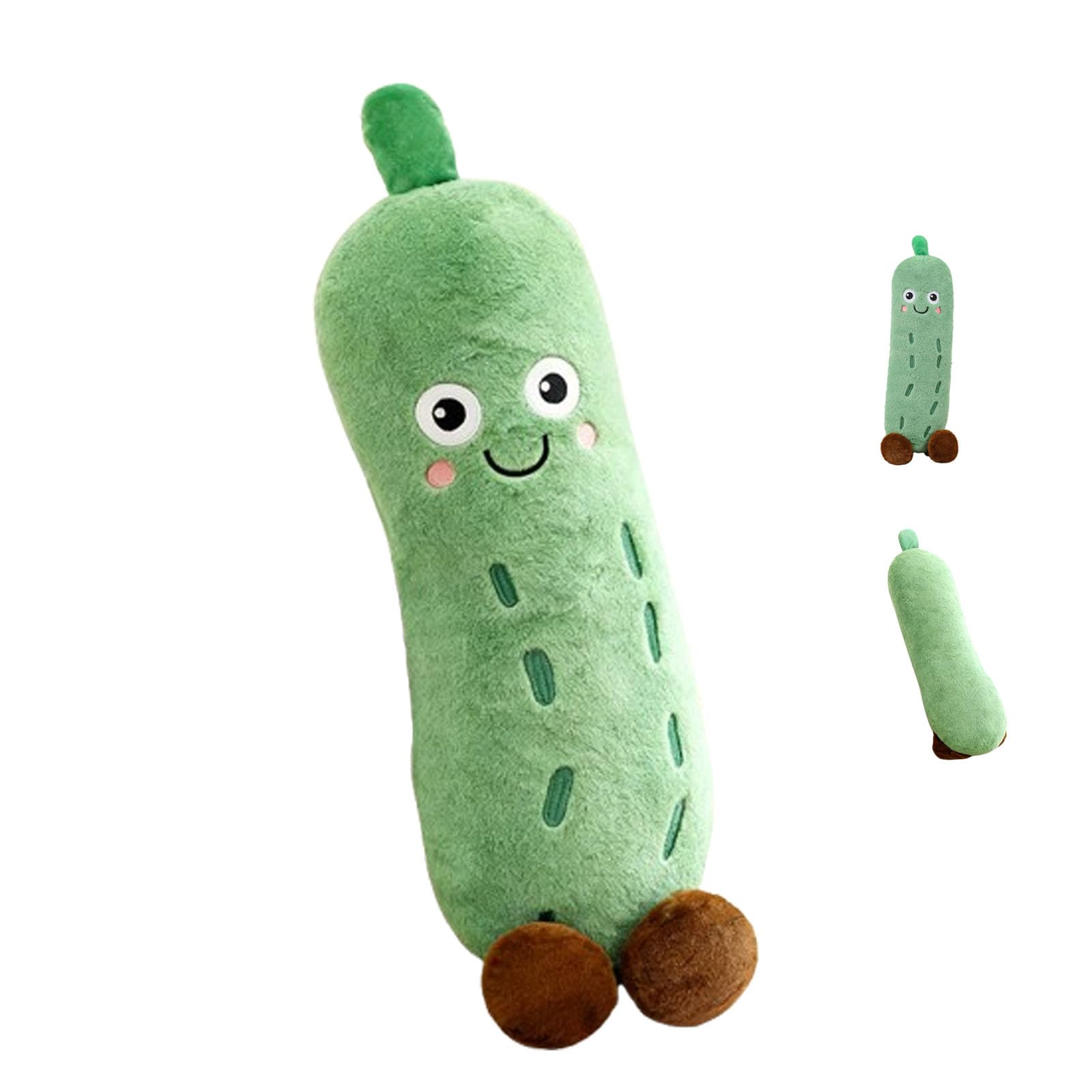 JORCEDI Cucumber Plush Toy, Cucumber Long Plush Pillow, XXL Plush Toy, Super Soft Plush Toy, Big Eyes, Cute Little Feet for Boys and Girls, Sofa Decoration (50cm)