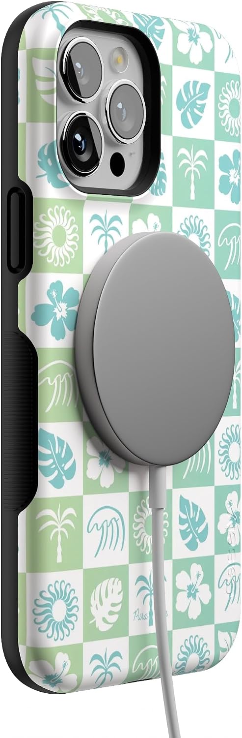 Casely iPhone 13 Pro Max Case | Pura Vida | Coastal Checkers | Bold Protective Design | Compatible with MagSafe