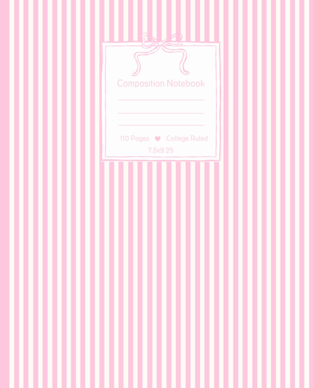 Preppy Composition Notebook: College Ruled, Aesthetic, Preppy School Supplies for Teen Girls, Pastel Pink