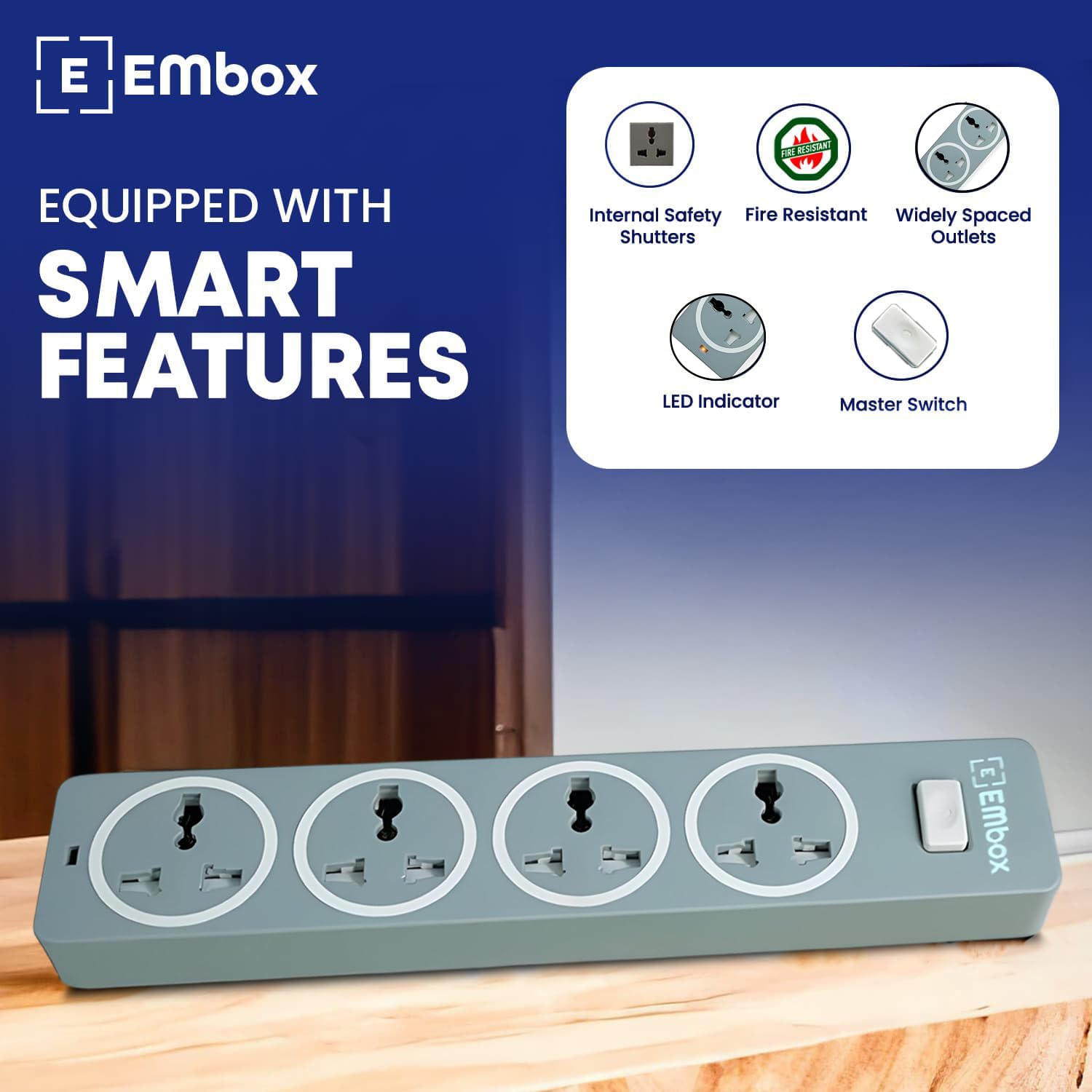 EMBOX 10A Extension Board - Master Switch & Safety -3 EMBOX 10A Extension Board - Master Switch & Safety -3