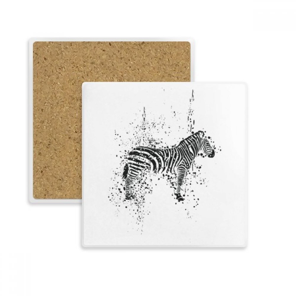 Coaster tasse porte pierre absorbante dessous de verre mexicain zèbre noir et blanc