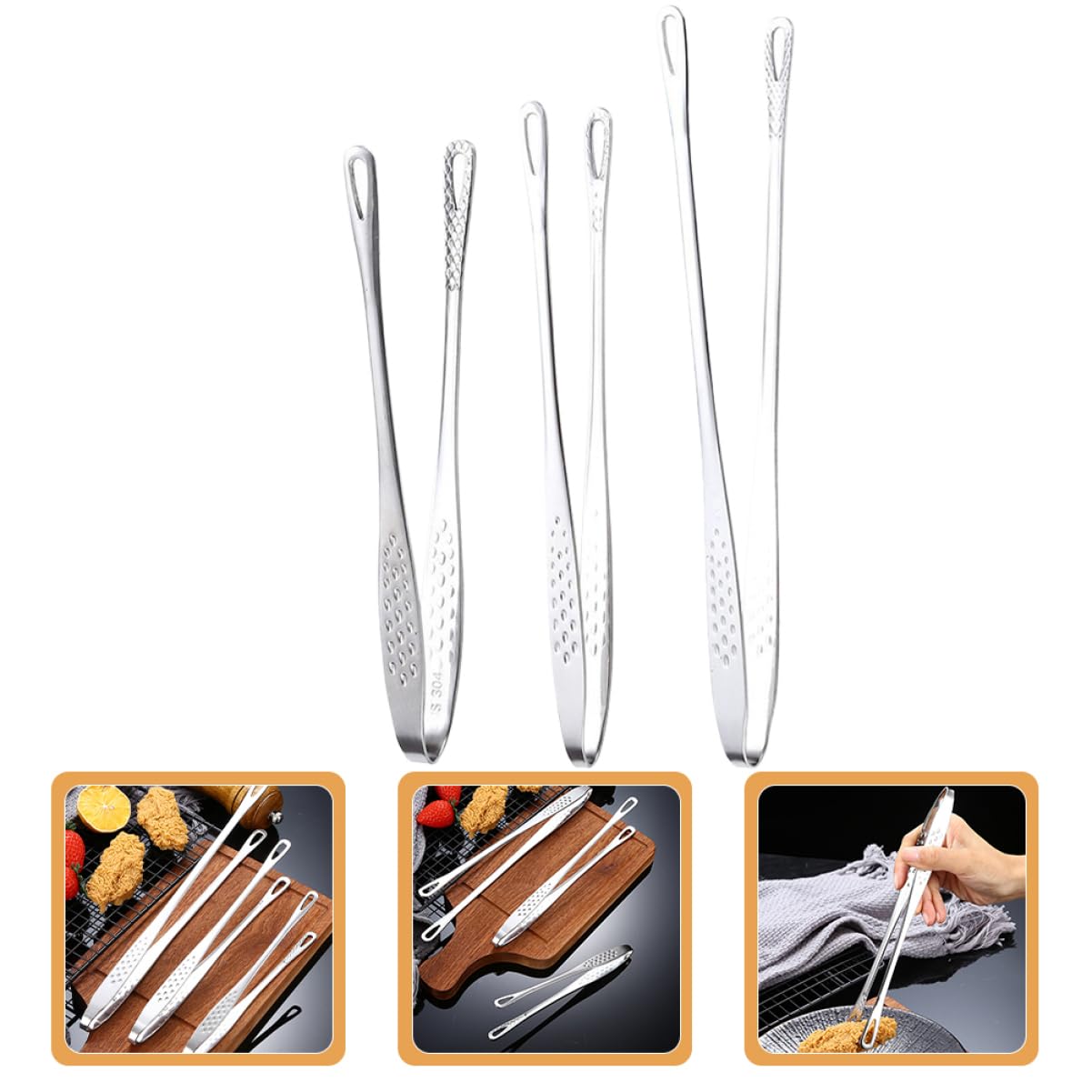 Happyyami 3 Juegos Pinzas Para Barbacoa Comida De Buffet Filetes Pinzas De Cocina Clip De Postre Para Carne Para Cocinar Para Parrilla Para Parrilla Al Aire 3 piezas * 3