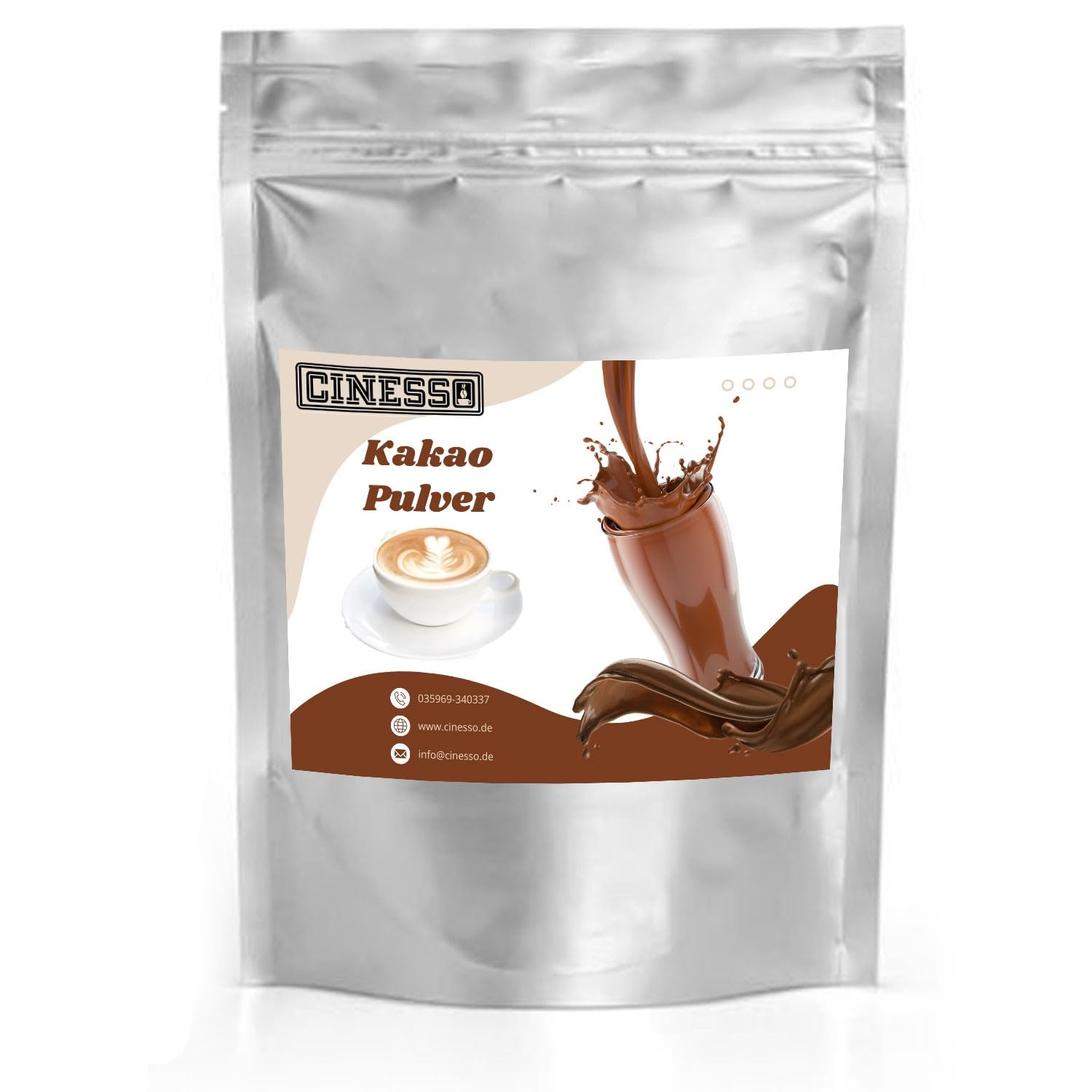 Cinesso Cappuccino Kakao Trinkschokolade Kakaopulver 10 Kg, Kaffeegeschmack, mit verschiedenen Aromen, schnelle und einfache Zubereitung, für die ganze Familie, für zu Hause