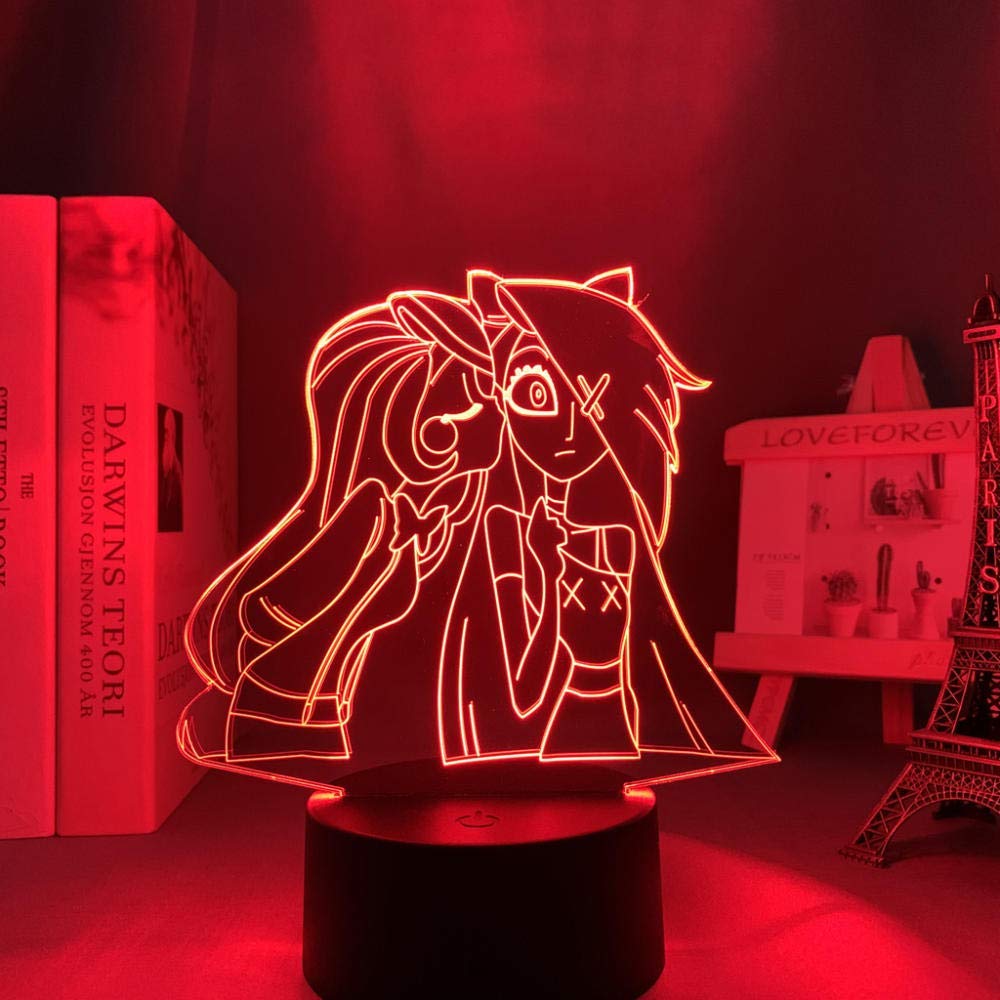 KJsdaADSA 3D Anime Lamp Night Light Hazbin Hotel Led Light for Room Decoration Manga Birthday Gift Kids Bedroom Decor Table Hazbin Hotel-16 Colors