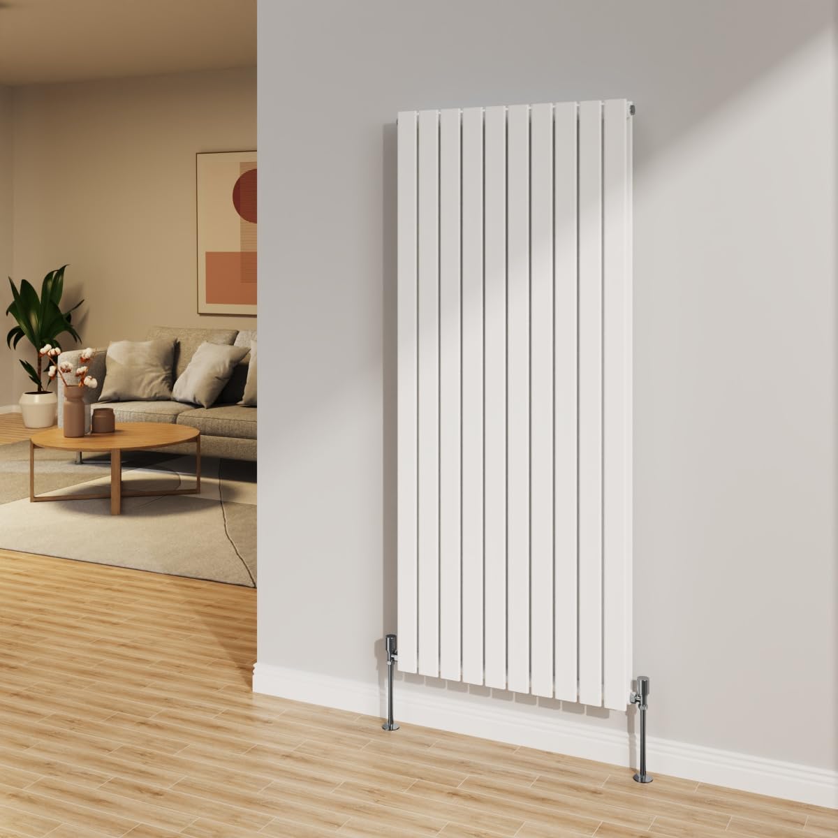 Nrg Gloss White 1600X680mm Radiator Vertical Flat Panel Bathroom Double Rad