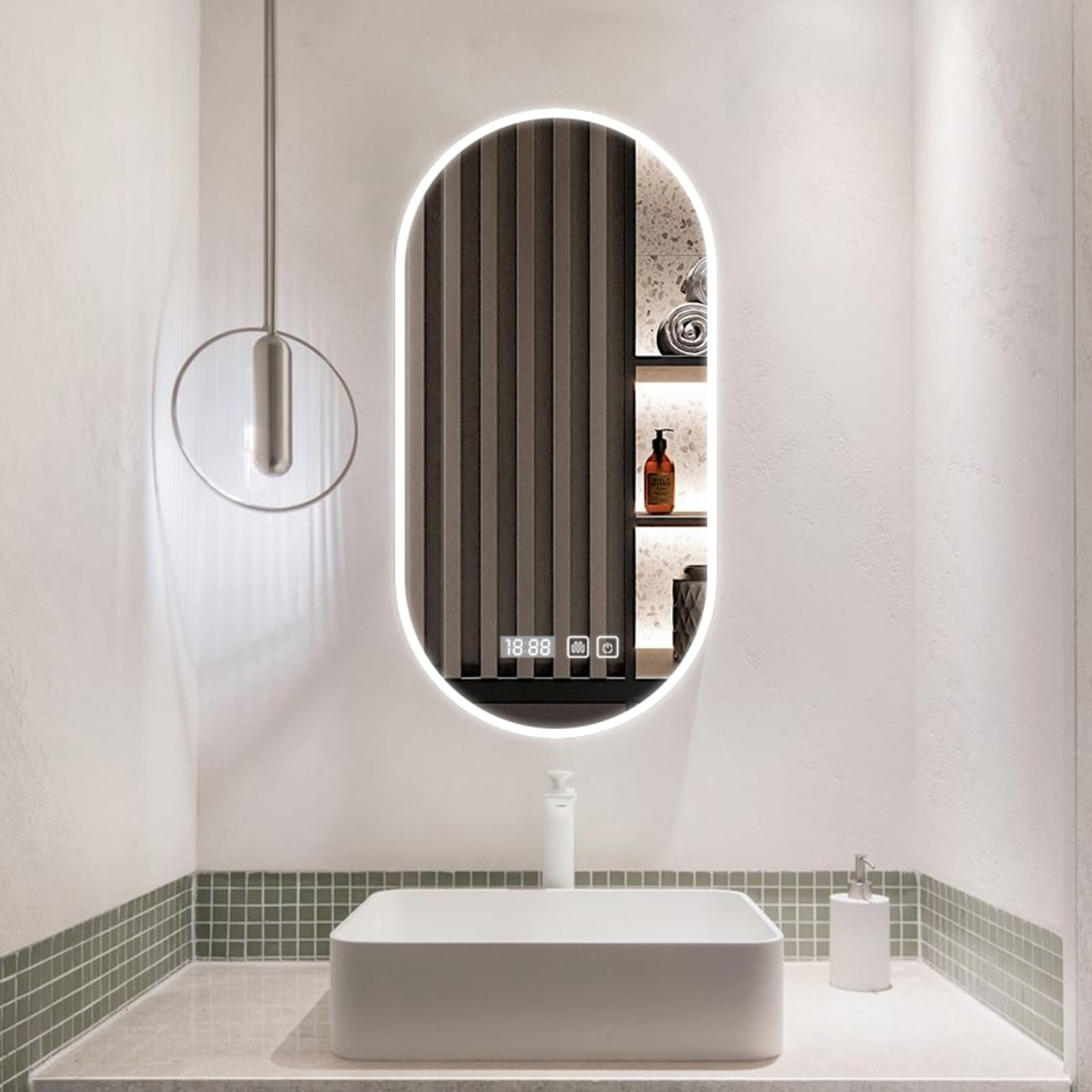 Miroir ovale LED YVYKFZD fini la buée dans votre salle de bain avec éclairage