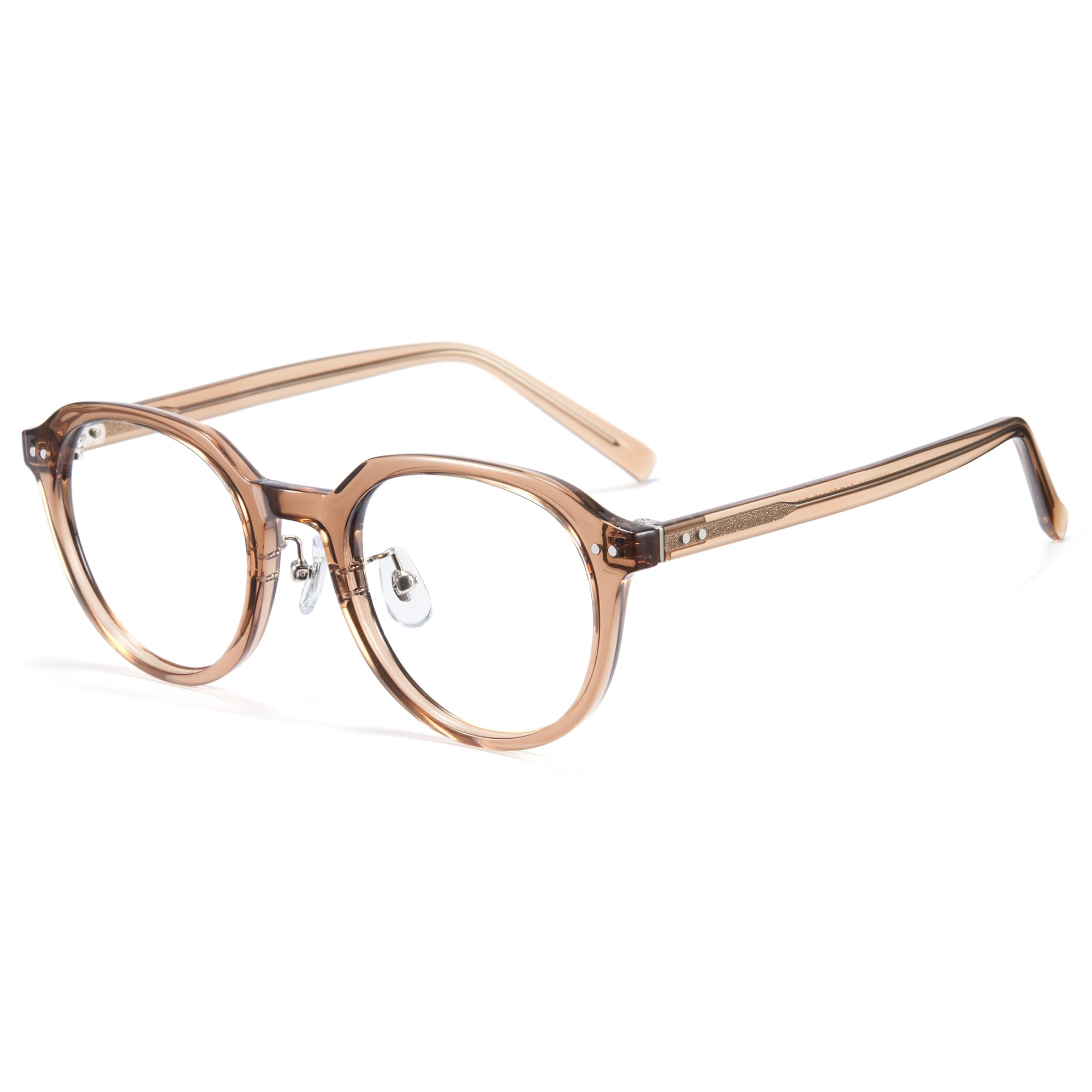 Cyxus Blue Light Glasses Women Men, Tr90 Round Frame, Reduce Eye Strain Anti-Migraine for Computer Office Study 8018