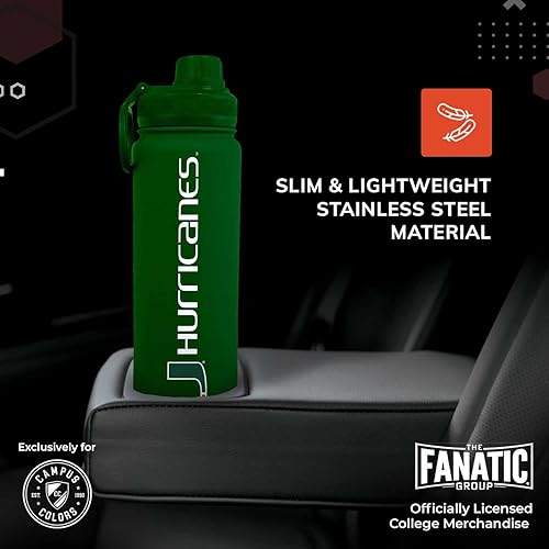 Vista 51 de Campus Colors Botella de agua de acero inoxidable de la NCAA, tapa giratoria, 24 onzas, clip de transporte, mantiene tus bebidas calientes o frías