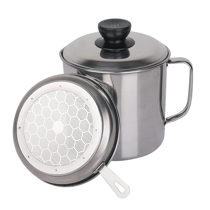Buy 1.3L Filter oil pot Premium Stainless Steel Grease Container with