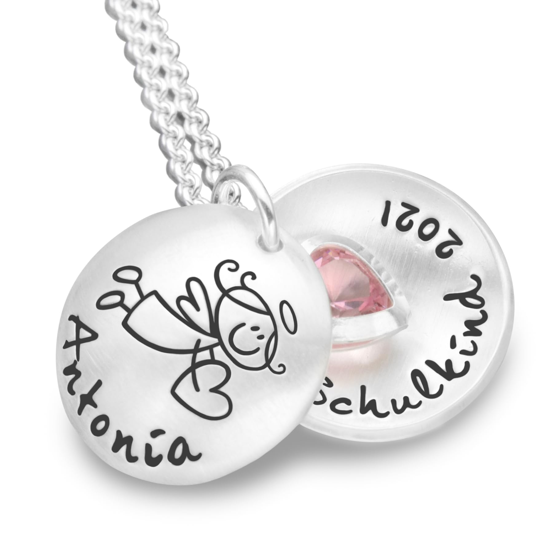 Kette Einschulung Geschenk Mädchen SCHULKIND Gravur Schulanfang Schultüte Zuckertüte Schulstart 1. Klasse Erster Schultag Schutzengel Engel
