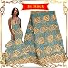 pqdaysun 5 Yards African Net Lace Fabrics Nigerian French Fabric Embroidery and Rhinestones Guipure Cord Lace (cream)