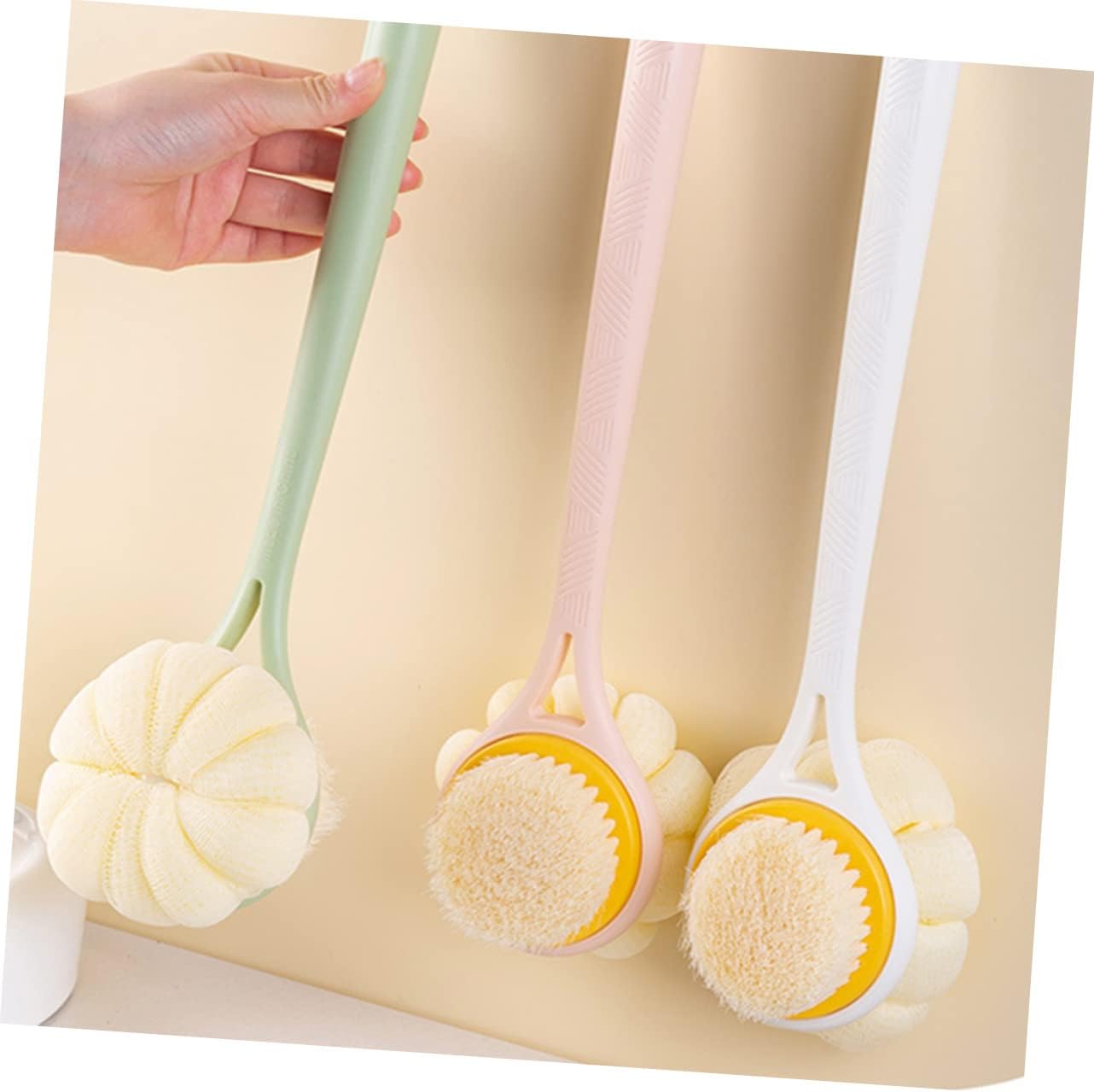 Ergonomic Long Handle Back Scrubber Bath Brush for Showering Dual Sided Soft Nylon Bristles Body Exfoliating Tool for Men and Women Comfortable Grip for Deep Skin Cleansing and