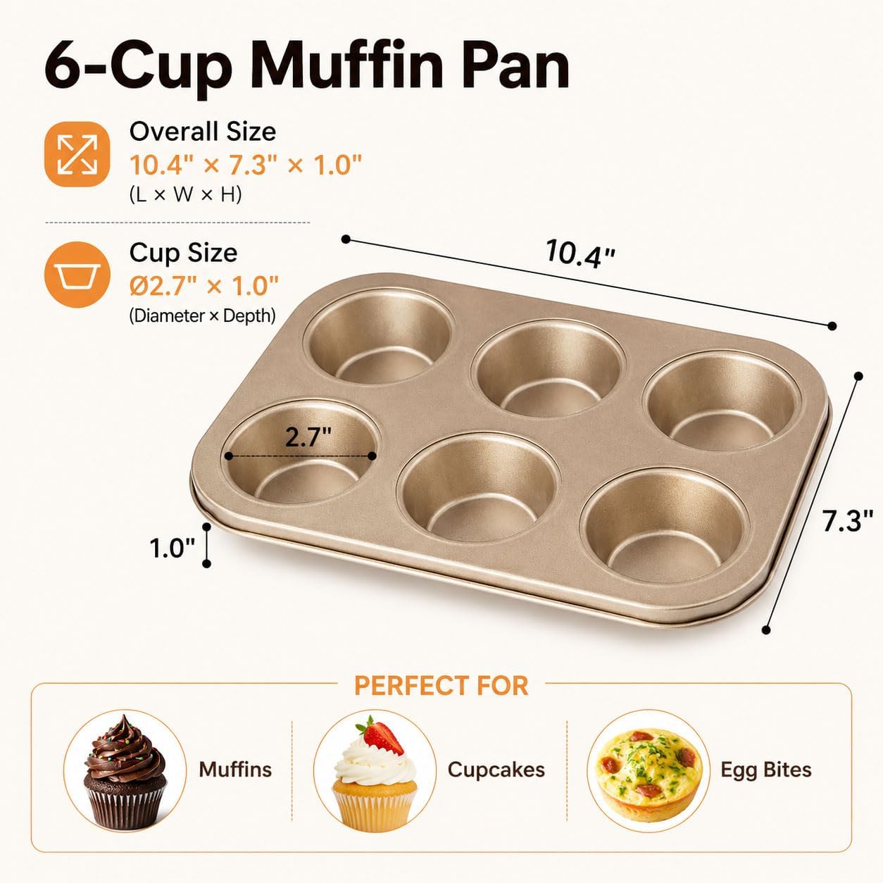 5-Piece Bakeware Set, Carbon Steel Nonstick Baking Pans Set, Oven Safe Up to 410°F, Includes Cake Pan, Loaf Pan, Muffin Pan, Pizza Pan & Square Baking Pan, Easy Release & Easy Clean