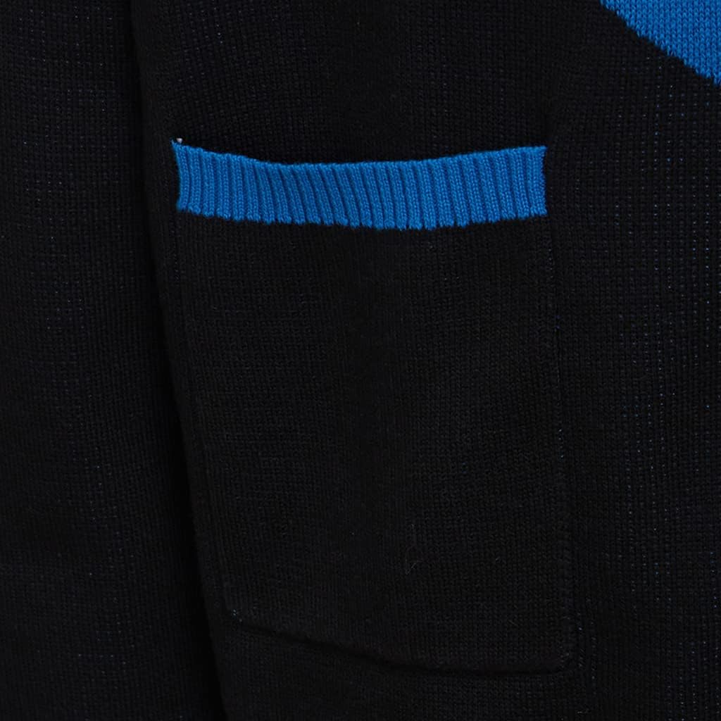 Classic Black & Blue Sweater Cardigan Coat Knitted Jacket Mens Superhero Costume Halloween Outfits