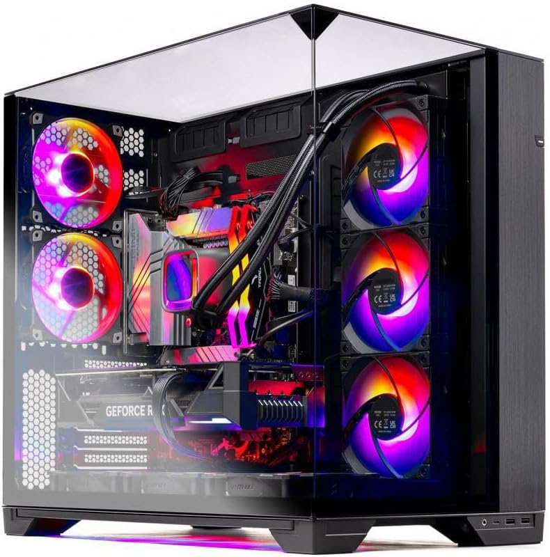 Skytech O11 Vision Gaming PC Desktop, Ryzen 7 7700X 4.5 GHz (5.4GHz Turbo Boost), NVIDIA RTX 4070 Ti Super 16GB GDDR6X, 2TB Gen4 SSD, 32GB DDR5 RAM 5600 RGB, 750W Gold PSU, ARGB AIO, Wi-Fi