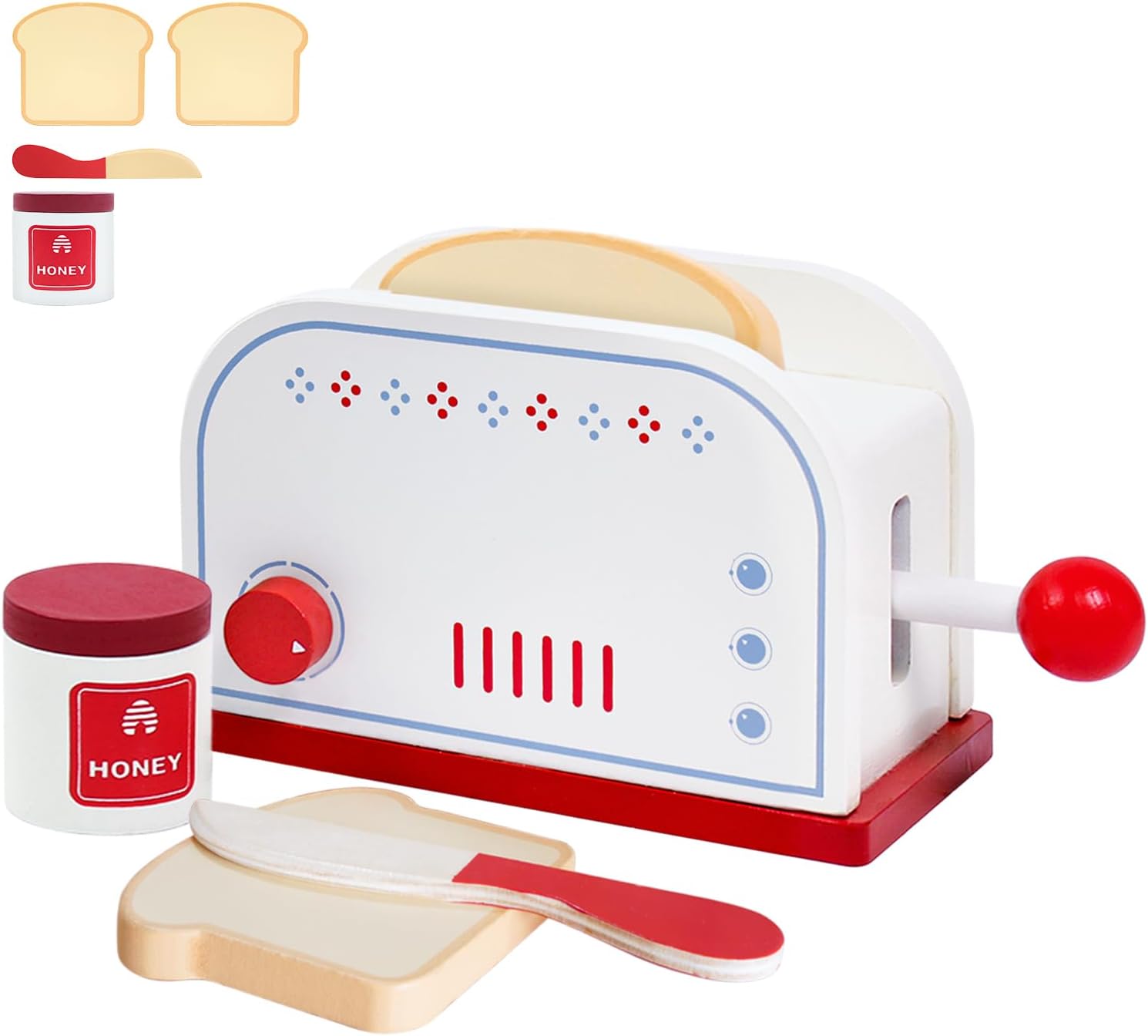 osettoys Wooden Toaster Playset Toys for Kids, Pop Up