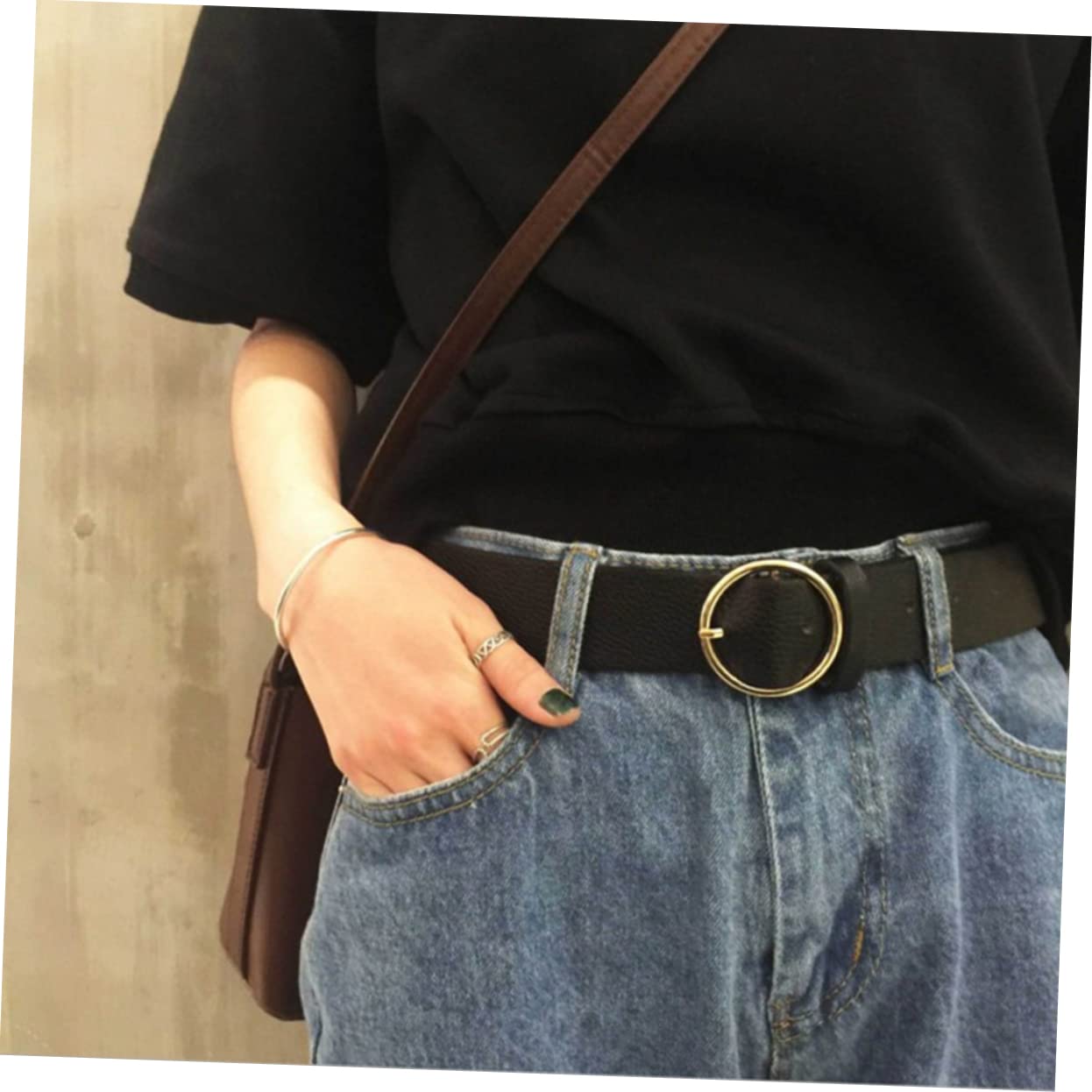 SHERCHPRY 6 Piezas Jeans Cinturón Hebilla Redonda Mujer