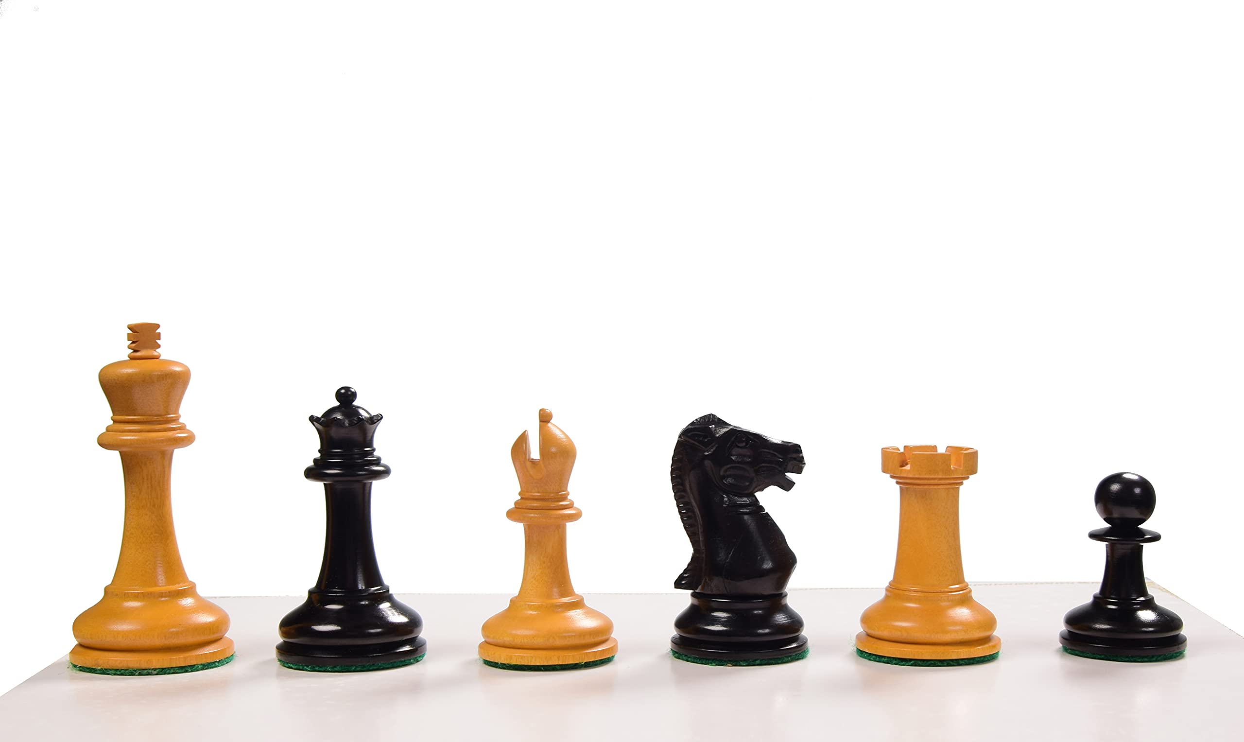 BCBESTCHESS Wooden Chess Pieces, King Height - 3.50 Inches, Ebonised and Box Wood