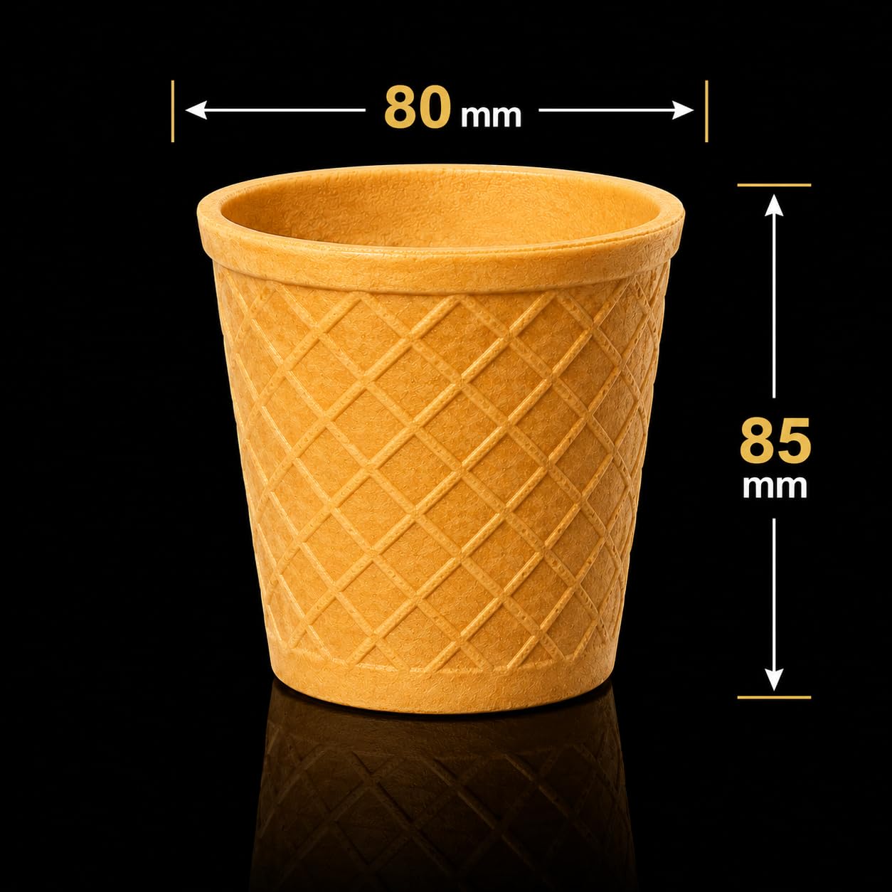 Cone Kings Waffelbecher 240ml 80x85 mm, 24 Stück, Eisdielen Qualität für Eis,Dessert & Co.