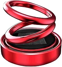 Automatic Solar Air Freshener for Cars – Rotating Fragrance Diffuser | Dashboard Perfume with Natural Aroma for Interior Scenting & Decor (Standard, Double Ring)