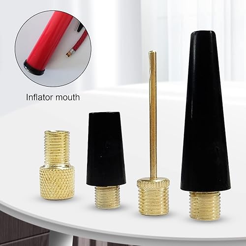 Miniatura 2 de cdar Adaptador de válvula, 4 adaptadores de bomba de bicicleta de latón, aguja de bomba de bola, adaptador de inflador de boquilla inflable de