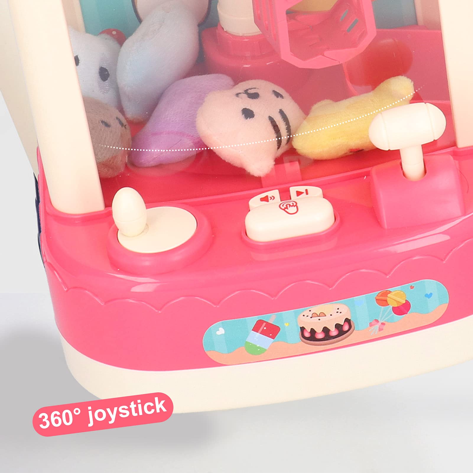 Macchina per Bambole con Artigli per Bambini Divertente Mini Gioco di Presa Giocattolo per Bambini Festa di Compleanno Materiale ABS con Suono e Luce (Mini macchina per bambole rosa
