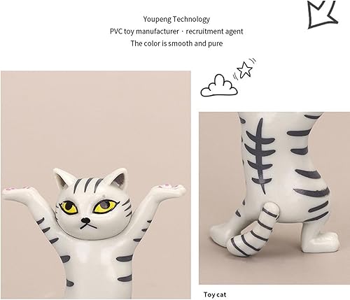 Miniatura 6 de PHILISENMALL 5 piezas de decoración de gato bailarín modelo lindo encantador adorno decoración habitación pluma sosteniendo estatua para fiesta,