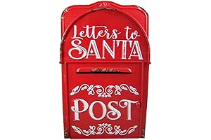 Distressed Red Metal Letters to Santa Mail Post Box