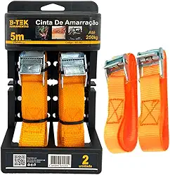 kit 2 Cintas para Carga com Catraca 5m Reforçada Amarraçao de Carga de 250kg Com Catraca 5m Total Reforçada
