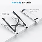 Laptop Stand, OMOTON Laptop Stand for Desk Ergonomic 7-Levels Angles Adjustable Computer Stand, Portable ABS Laptop Riser Holder Compatible with All Laptops and iPad(10-15.6") (White)