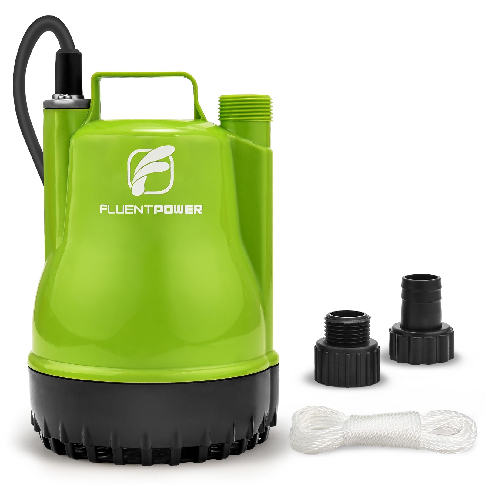 FLUENTPOWER 1/4HP Utility Pump 1500GPH Portable Submersible Sump Pump, with 16.4 Ft Cord for Draining Water from Pool Pond Garden Hot Tub Basement Tankless Heater Liquids