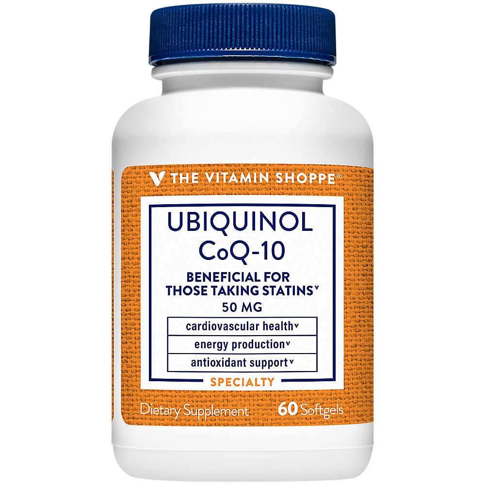 The Vitamin Shoppe Ubiquinol CoQ-10 50mg Beneficial for Those (60Softgels) 60 Count (Pack of 1)