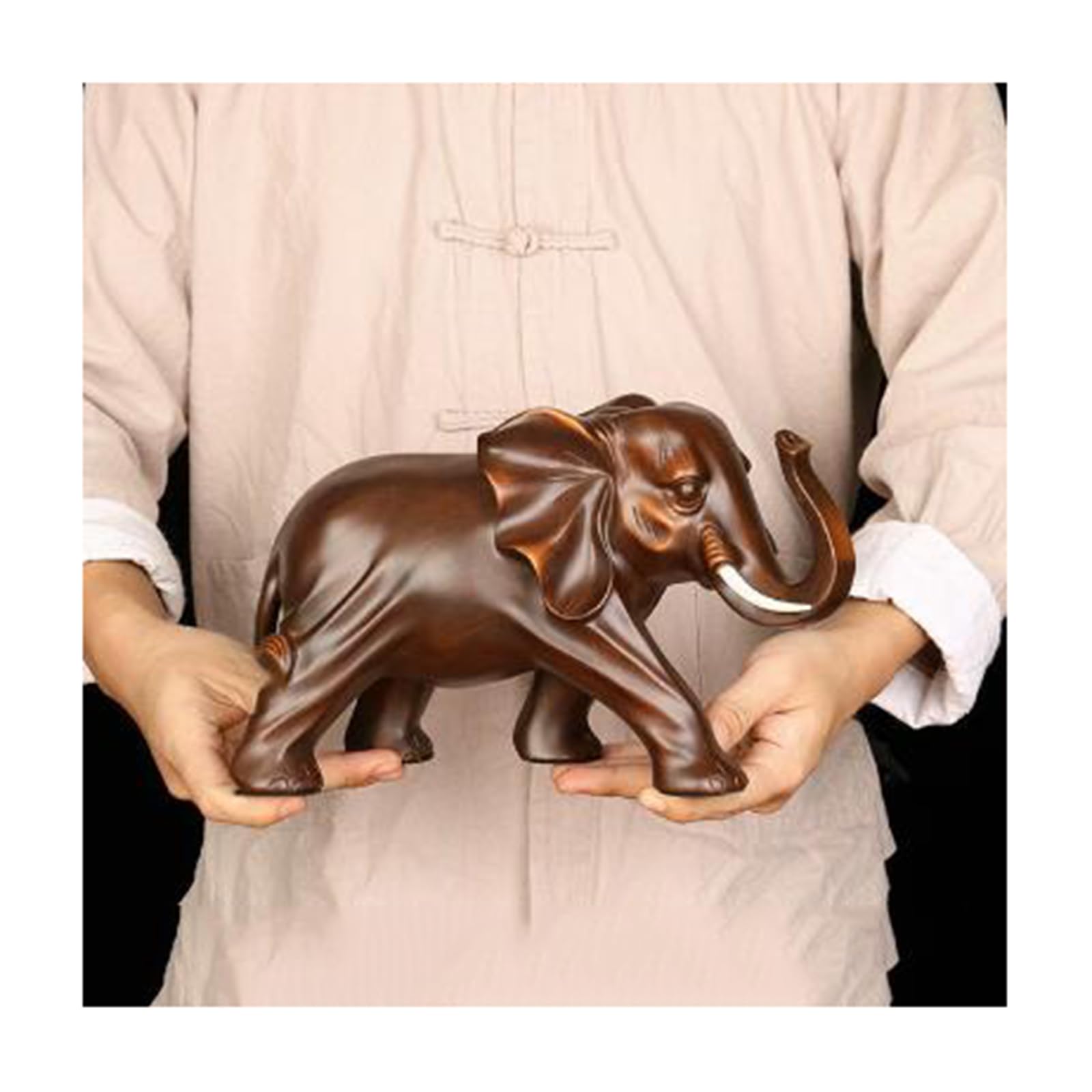 Decorazione Elefante, Statua Decorazione Elefante Bianco, Decorazione per Camera Letto,Soggiorno Appartamento Ufficio Armadietto del Vino, Resina,Golden Elephant