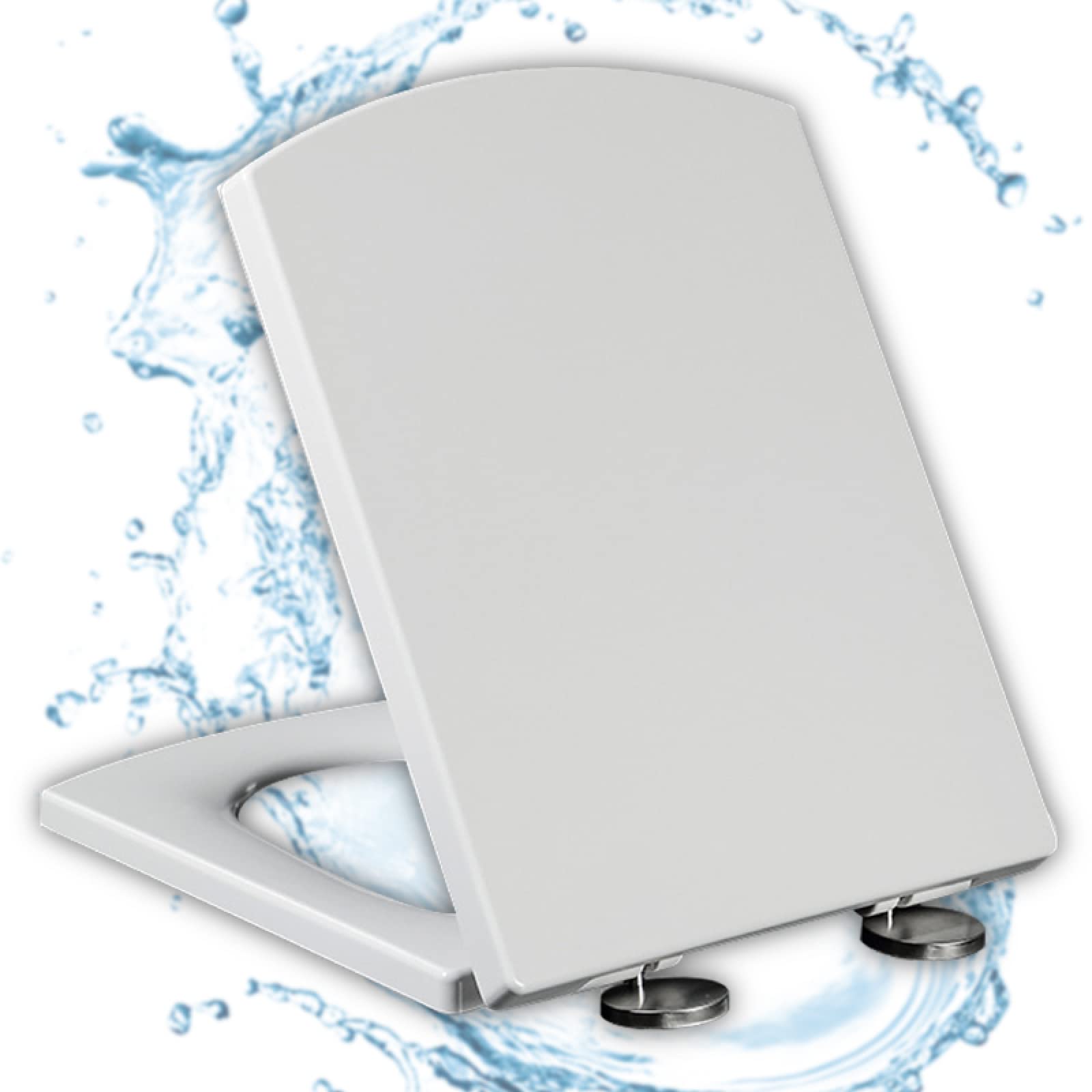 Nviusdsj One Color Toilet Seats, Durable Toilet Seats Slow Close Lid Cover, Compatible With Standard Toilets,-~(44~50 * 37Cm)