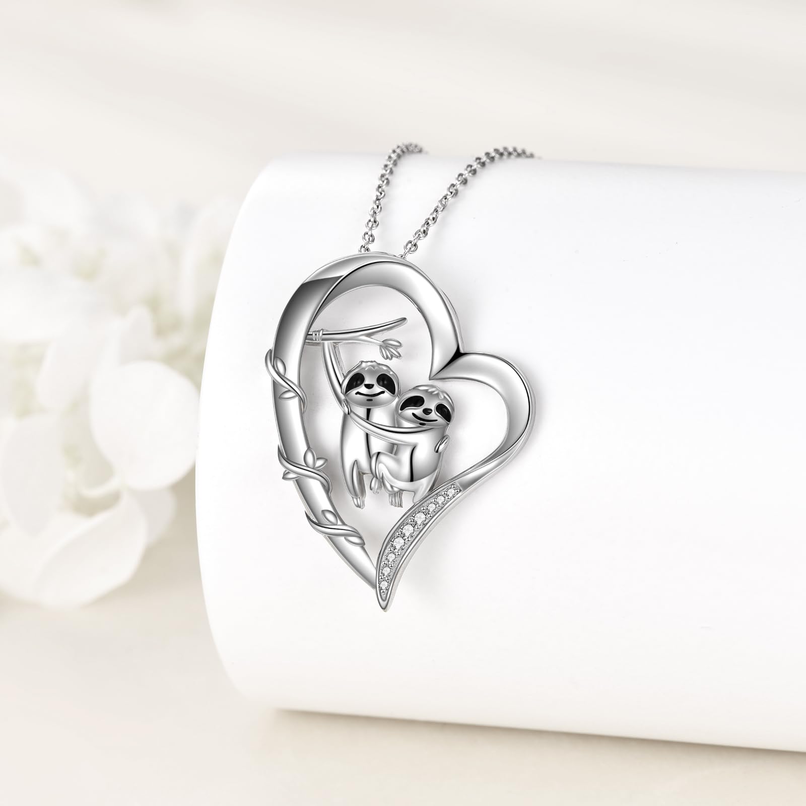 YAFEINI Frosch/Löwe/Koala/Flamingo/Elefant Kette für Damen Silber 925 Herz Haslkette Anhänger Schmuck Geschenke für Damen Mädchen