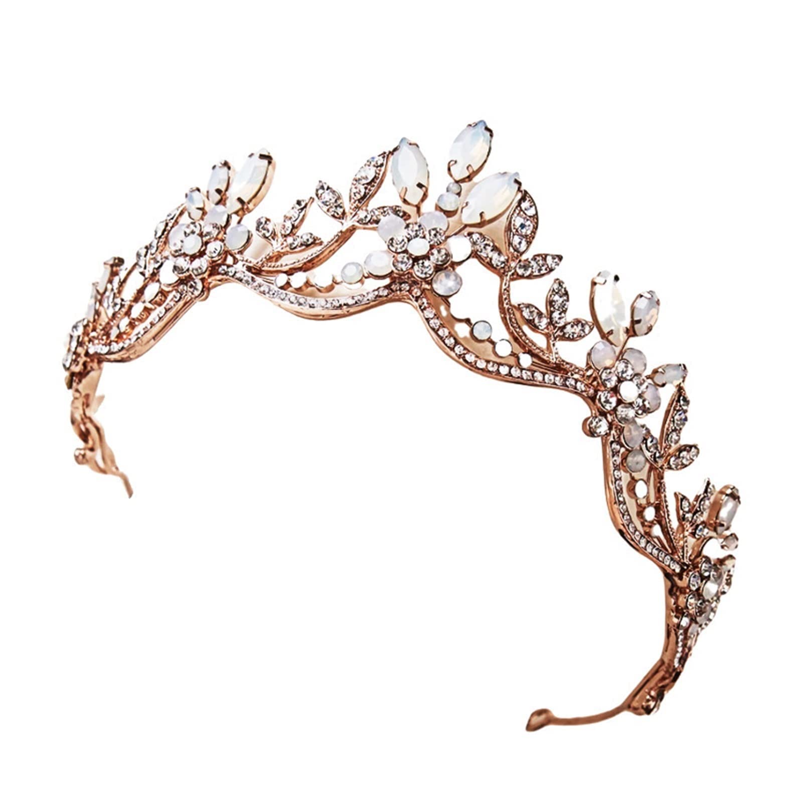 vfdaSWQQ Crown, for Wedding Opal Crystal Tiara Headpiece Bride Hair Crowns