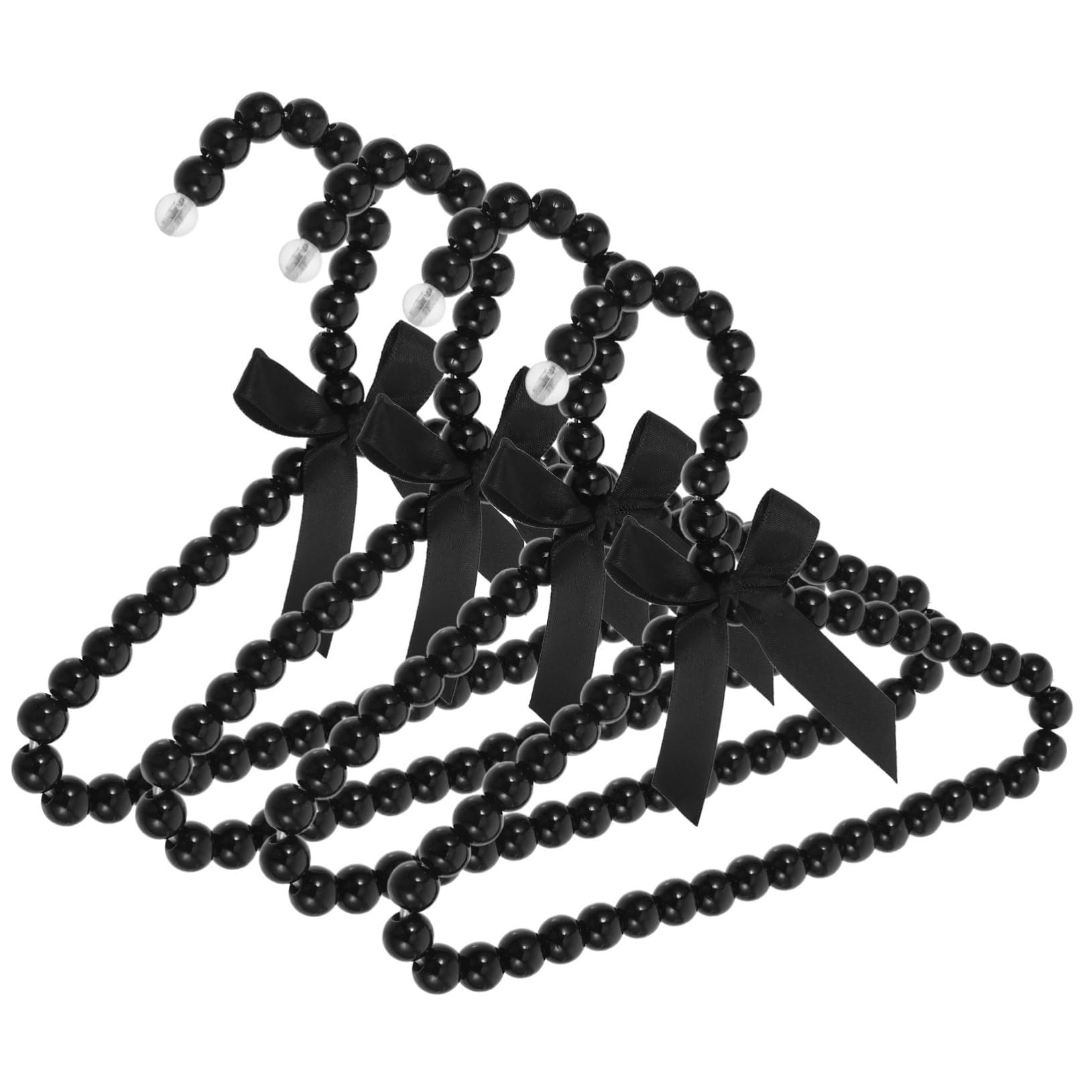 LALADEFIEE 4pcs Pearl Clothes Hangers Garment Hangers for Pets Elegant Pearl Design for Dog Cat Clothing Organization