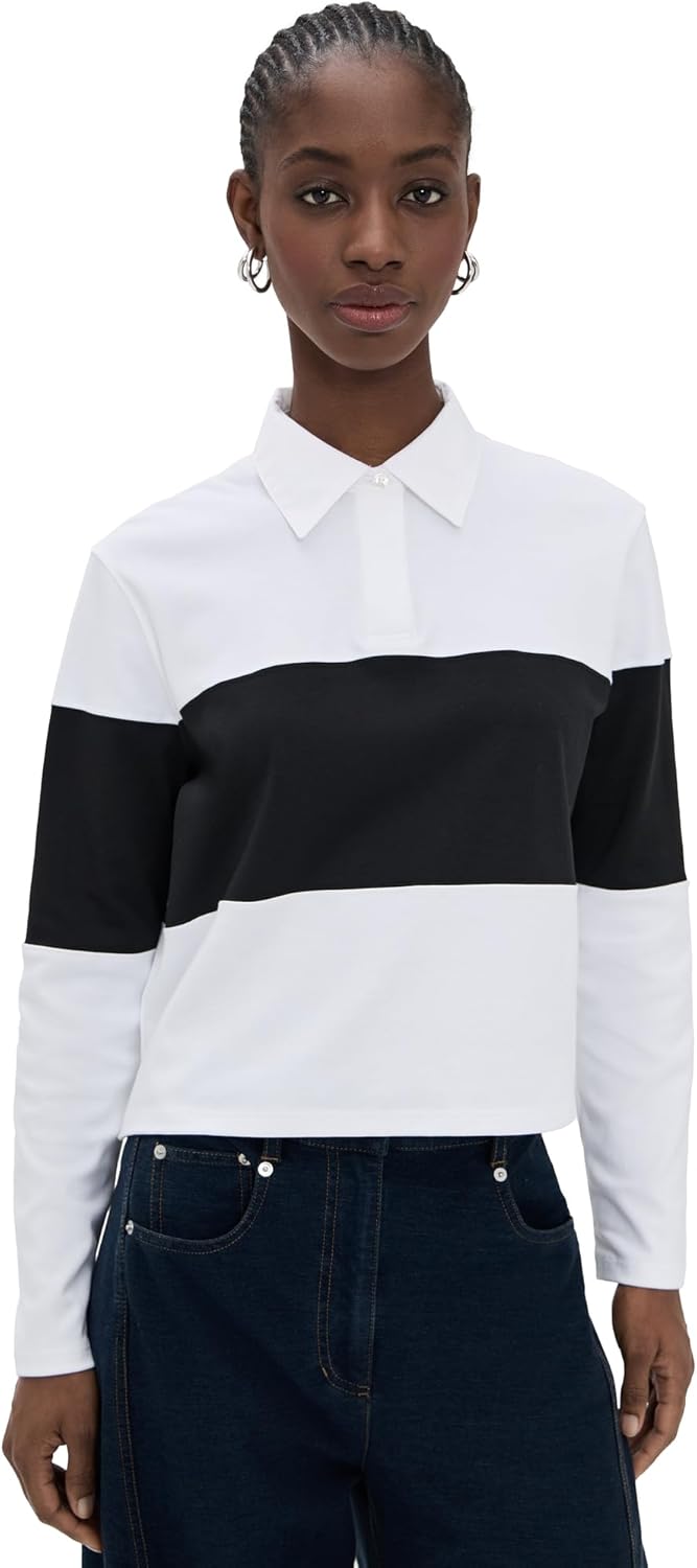 Theory Women's Crop Rugby Striped Tee