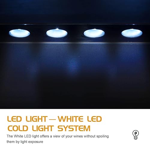 Miniatura 6 de Kalamera Mini refrigerador de bebidas - Capacidad de 102 latas independiente - Para cocina o bar con luz interior blanca