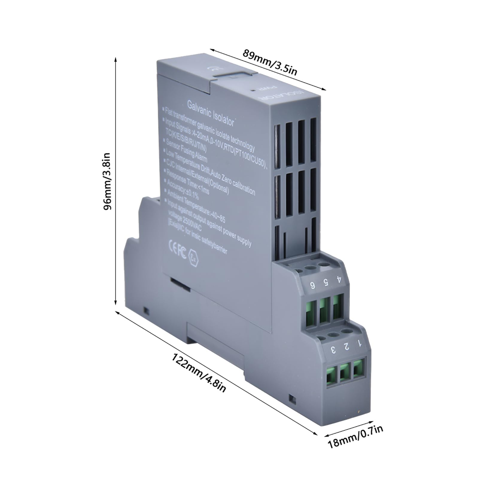 ANKROYU Current Signal Isolator, 1 in 1 Out Pluggable Power Distributor, 1 in 1 Out Transmitter, Signal Isolation for Voltage Current Isolation (DC4-20mA Input)