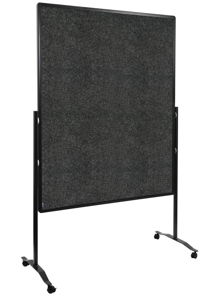Legamaster Premium Plus Moderationswand - anthrazit - 150x120 cm - doppelseitig, mit Filz bezogenes Pinboard - einsetzbar als Trennwand - inkl. 4 feststellbaren Rollen und einklickbaren Papierhaken