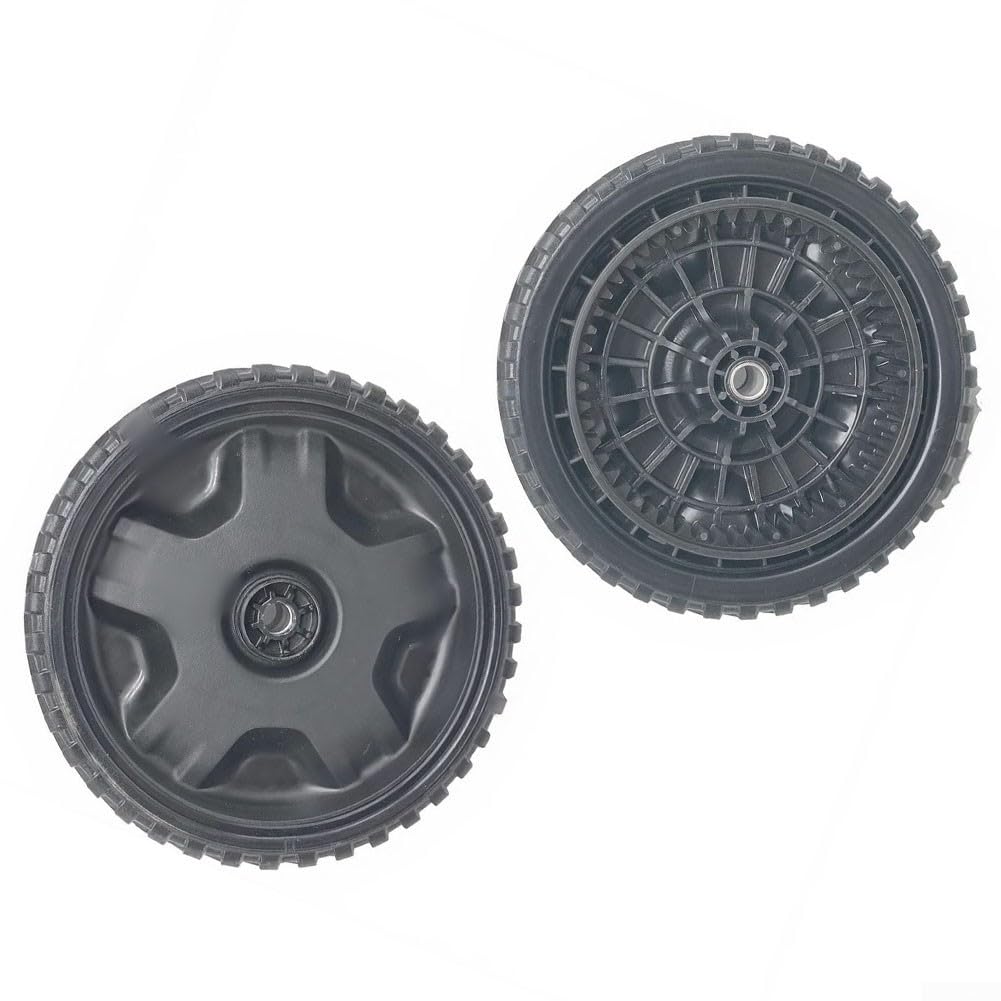 Conjunto de rueda de accionamiento de 8 pulgadas y 53 dientes para Troy-Bilt TB200 TB210 – Neumático de repuesto para carretilla de jardín, cortacésped, rueda delantera de goma de plástico (2 unidades