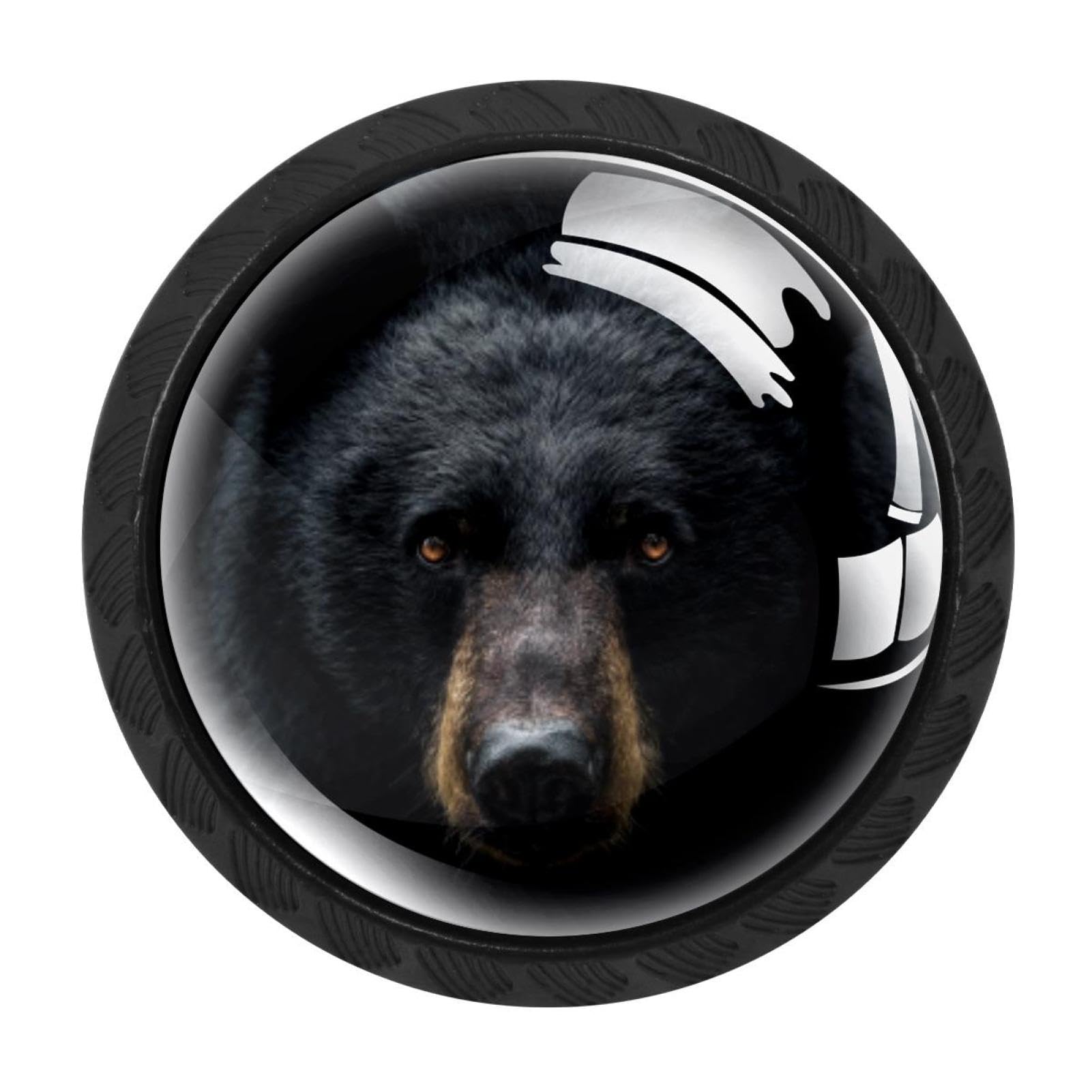 CHENZZZZ 4 Pack Cabinet Handles Black Black Bear (3) Cabinet Knobs Draw